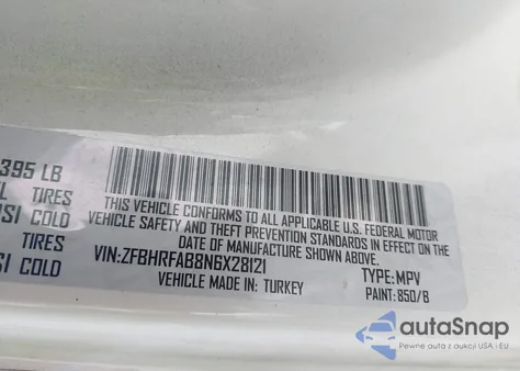 2022 Ram Promaster City Cargo Van from USA, damaged, VIN ZFBHRFAB8N6X28121